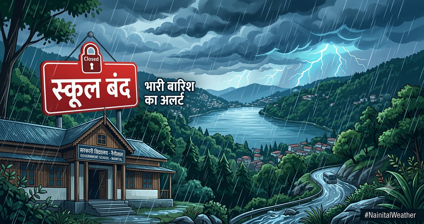 ​नैनीताल जिले में भारी बारिश का अलर्ट: 5 सितंबर को कक्षा 1 से 12 तक के सभी स्कूल और आंगनबाड़ी केंद्र रहेंगे बंद