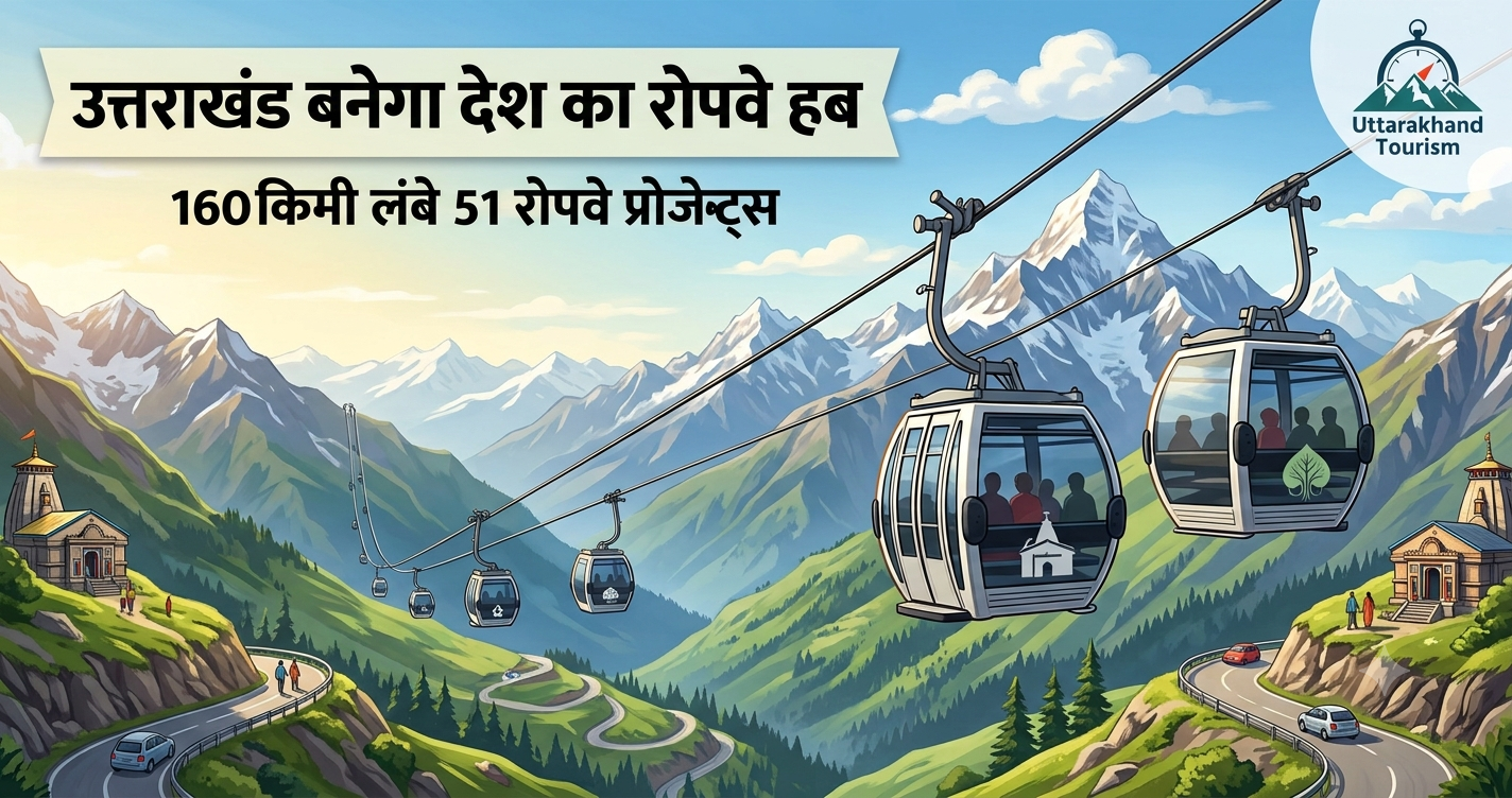 उत्तराखंड बनेगा देश का रोपवे हब: 160 किमी लंबे 51 रोपवे प्रोजेक्ट्स से आसान होगी पहाड़ों की राह, कैंची धाम से केदारनाथ तक आसान सफर